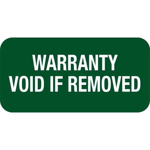 Lustre-Cal VOID Label WARRANTY VOID Green 1.50in x 0.75in, 100PK 253774Vo0GWarr - main